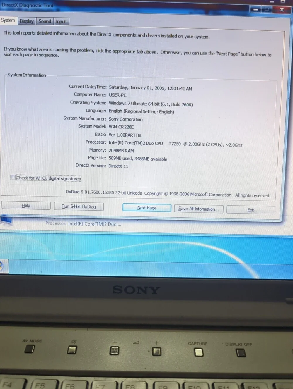 Sony Vgn-cr220e Laptop (win 7, 2gb Ram, 32gb SSD, Dvd-rw, Wi-Fi, Webcam)